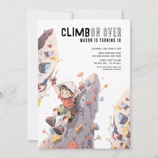 RockkletterGeburtstag Einladung (Vorderseite)