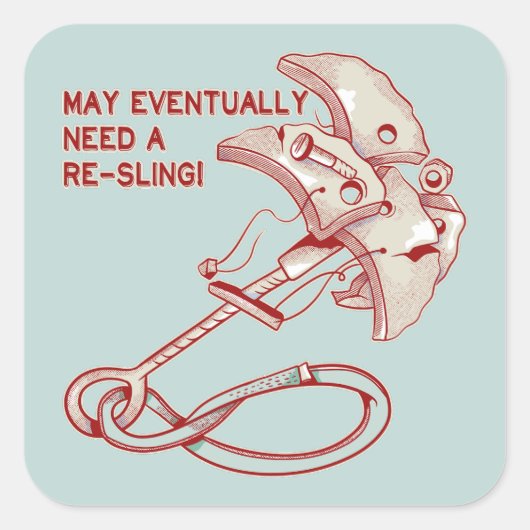 Rockkletterkamera-Reling Quadratischer Aufkleber (Vorderseite)