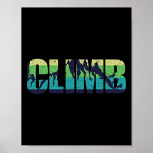 Rockklettern Kletterer Klettern Retro Vintage  Poster