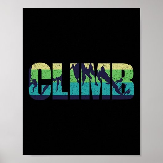 Rockklettern Kletterer Klettern Retro Vintage  Poster (Vorne)