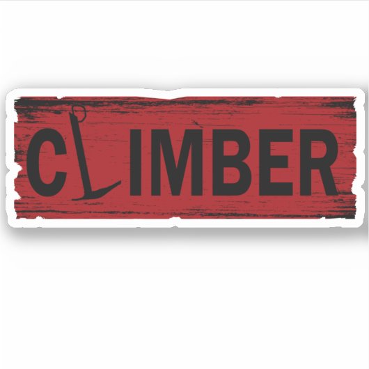 Rockklettern Vintag Aufkleber (Vorderseite)