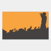 Rockkonzert-Publikum-Silhouette Musikfestival Rechteckiger Aufkleber (Vorderseite)