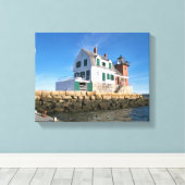 Rockland Breakwater Lighthouse, Maine Canvas Print Leinwanddruck (Insitu (Holzboden))