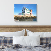 Rockland Breakwater Lighthouse, Maine Canvas Print Leinwanddruck (Insitu (Schlafzimmer))