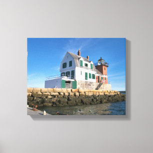 Rockland Breakwater Lighthouse, Maine Canvas Print Leinwanddruck
