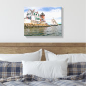 Rockland Breakwater Lighthouse, Maine Canvas Print Leinwanddruck (Insitu (Schlafzimmer))