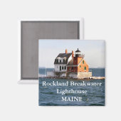 Rockland Breakwater Lighthouse, Maine Magnet (Vorderseite/Rückseite)