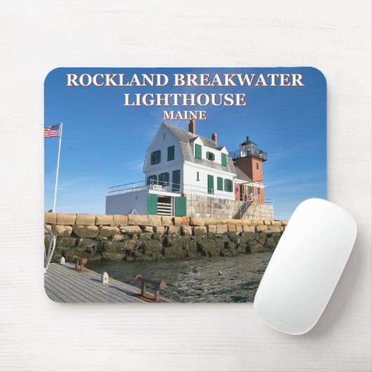 Rockland Breakwater Lighthouse, Maine Mousepad (Mit Mouse)