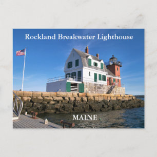 Rockland Breakwater Lighthouse, Maine Postcard Postkarte