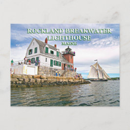 Rockland Breakwater Lighthouse, Maine Postcard Postkarte