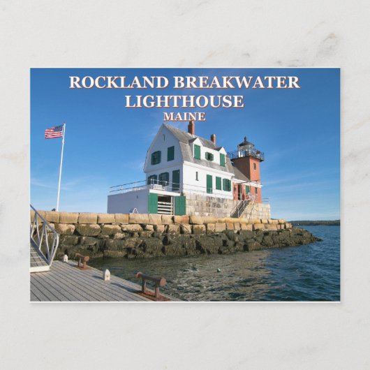 Rockland Breakwater Lighthouse, Maine Postcard Postkarte (Vorderseite)