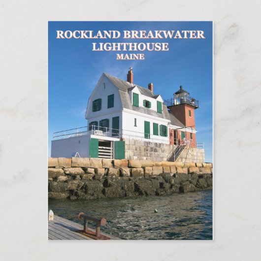 Rockland Breakwater Lighthouse, Maine Postcard Postkarte (Vorderseite)