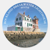 Rockland Breakwater Lighthouse, ME Round Stickers (Vorderseite)