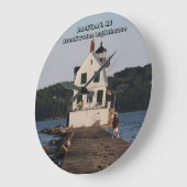 Rockland, ICH Wellenbrecher-Leuchtturm Große Wanduhr (Winkel)