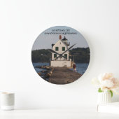 Rockland, ICH Wellenbrecher-Leuchtturm Große Wanduhr (Zuhause)