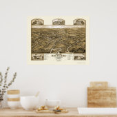 Rockland, MA Panorama Karte - 1881 Poster (Küche)