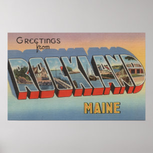 Rockland, Maine - Große Briefmarkenszenen Poster