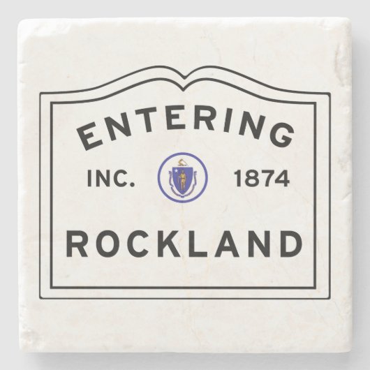 Rockland Massachusetts Einfahrt Steinuntersetzer (Vorderseite)