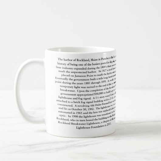 Rockland Wellenbrecher-Leuchtturm, Maine-Tasse Kaffeetasse (Links)