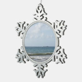 Rockly Bay - Landschaftlicher Strand auf Tobago Schneeflocken Zinn-Ornament (Rechts)