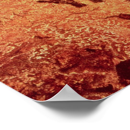 Rockmalerei einer Jagdszene, um 17000 v. Chr. Poster (Ecke)