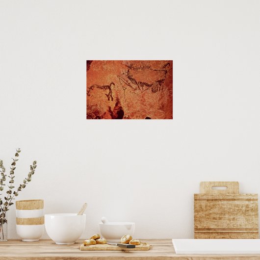 Rockmalerei einer Jagdszene, um 17000 v. Chr. Poster (Küche)