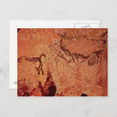 Rockmalerei einer Jagdszene, um 17000 v. Chr. Postkarte (Vorne/Hinten)