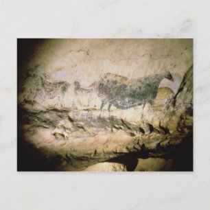 Rockmalerei einer schwarzen Kuh, um 17000 v. Chr. Postkarte
