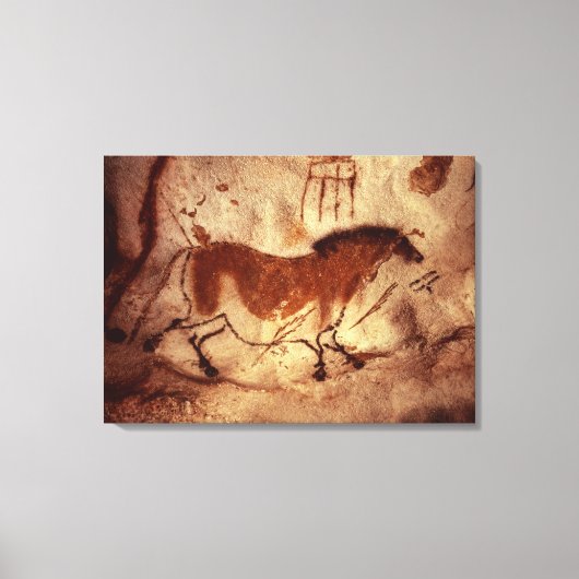 Rockmalerei eines Pferdes, um 17000 v. Chr. Leinwanddruck (Vorderseite)