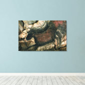 Rockmalerei eines schwarzen Stiers, um 17000 v. Ch Leinwanddruck (Insitu (Holzboden))