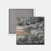 Rockmalerei eines Stiers und Pferdes, um 1700 v. C Magnet (Vorderseite/Rückseite)