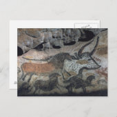 Rockmalerei eines Stiers und Pferdes, um 1700 v. C Postkarte (Vorne/Hinten)