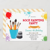 Rockmalerei Geburtstagseinladung Dankeskarte (Vorne/Hinten)