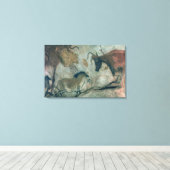 Rockmalerei mit Pferd und Kuh, c.17000 B Leinwanddruck (Insitu (Holzboden))