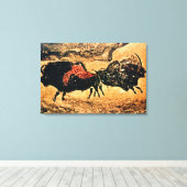 Rockmalerei von Bison, um 1700 v. Chr. Leinwanddruck (Insitu (Holzboden))