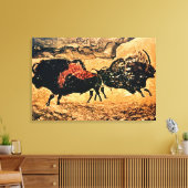 Rockmalerei von Bison, um 1700 v. Chr. Leinwanddruck (Insitu (Wohnzimmer))