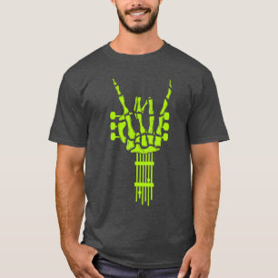 Rockmusik Gitarren Knochen Skelett Rocker Punkrock T-Shirt