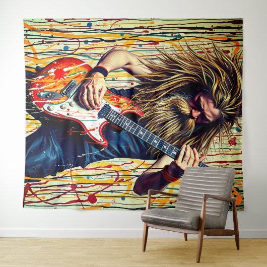 Rockmusiker Wandteppich (Beispiel (Horizontal))