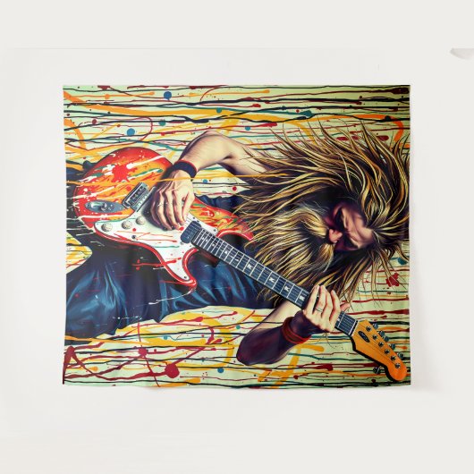 Rockmusiker Wandteppich (Vorderseite (Horizontal))