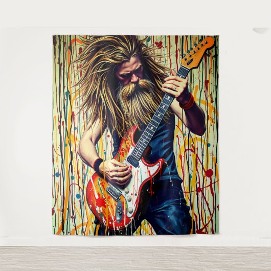 Rockmusiker Wandteppich (Vorderseite)