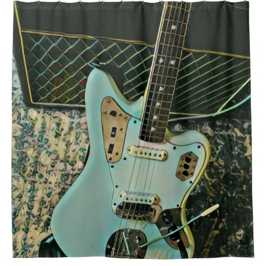 Rockmusikgeschenk Duschvorhang (Vorderseite)