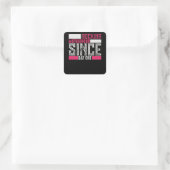 Rockmütterschaft seit dem ersten Tag Quadratischer Aufkleber (Tasche)