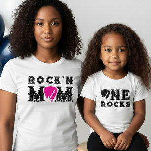 Rock'n Mom Gitarrenplektrum Passendes Elternteil T-Shirt