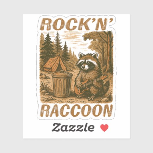 Rock'n’ Raccoon Aufkleber (Blatt)