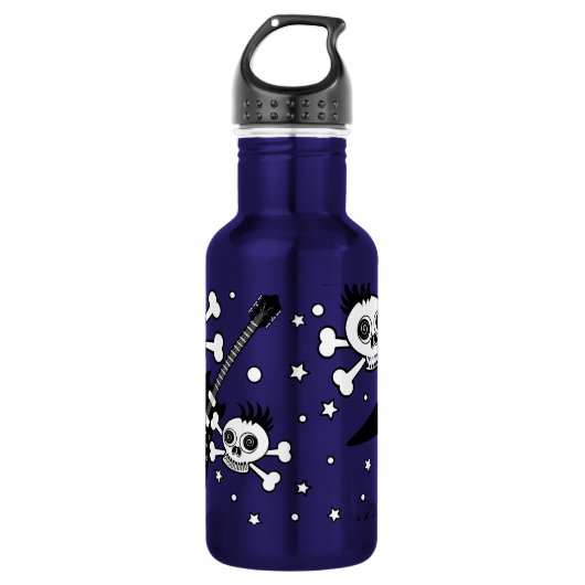 Rock'n Skulls mit Gitarren Edelstahlflasche (Vorderseite)