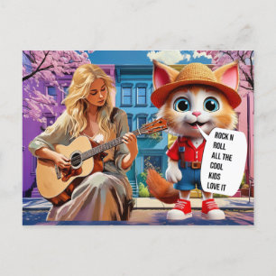 Rock'n'Roll alle coolen Kinder Liebe es Postkarte