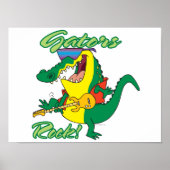 Rock'n'Roll-Alligator-Cartoon Poster (Vorne)