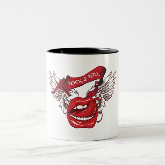 Rock'n'Roll Angel Lips Zweifarbige Tasse (Mittel)