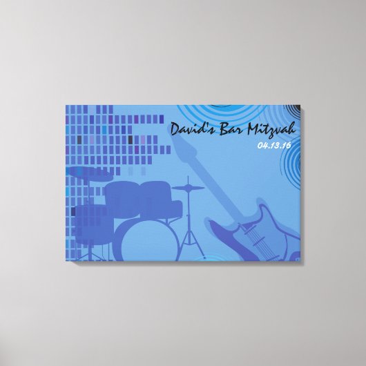 Rock'n'Roll Bar Bat Mitzvah Sign-In Board Leinwanddruck (Vorderseite)