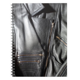 Rock'n'Roll Black Leather Jacket Foto drucken Notizblock